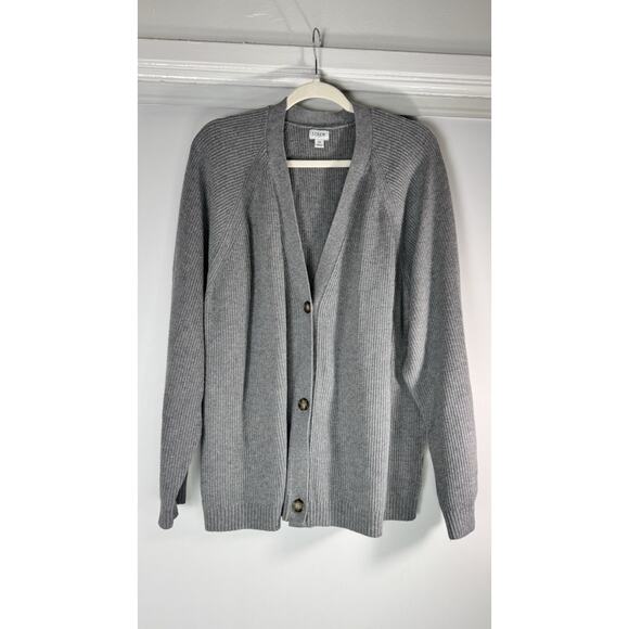 J.CREW Women’s Grey Cardigan Sweater 3X Cotton Knit Long sleeve Button front - Picture 7 of 9